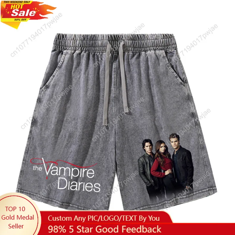 

The Vampire Diaries Movie Shorts Mans Woman Teenager Retro Short Pants Vintage Cotton Elastic Soft Beach Shorts Customized Pants