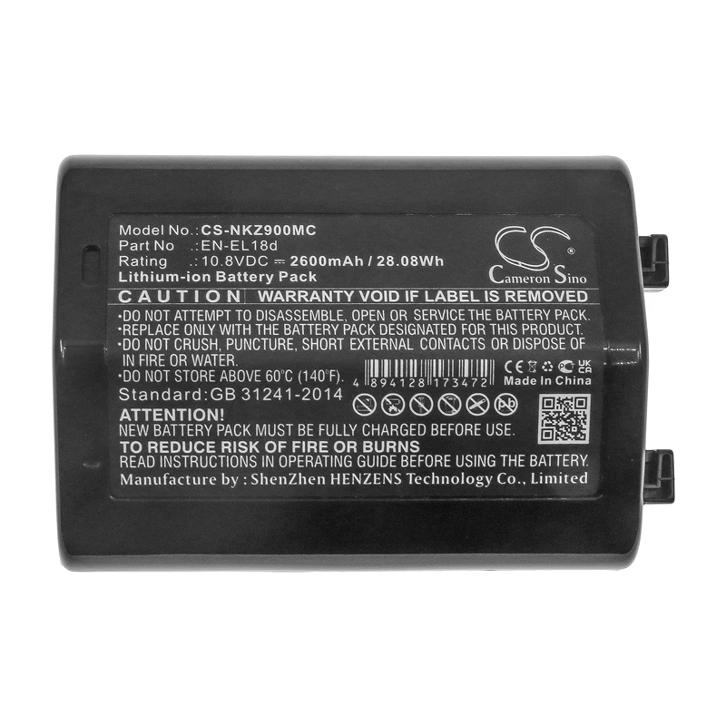 Cameron Sino 1280mAh Camera Battery for NIKON D 6Z9 EN-EL18d