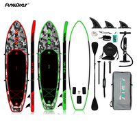 Funwater Stand Up Paddle Board Surfboard Inflatable Stand Up Paddling Board Surfing Sup Board Max Load 330 Pounds with Accessory