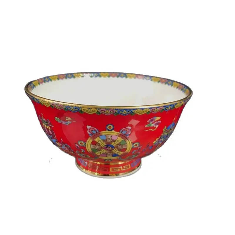 Collect Bowl Porcelain Gold Pastel Eight Treasures Pattern Usable Rice Bowls From  Countryside Beijing Old Thing