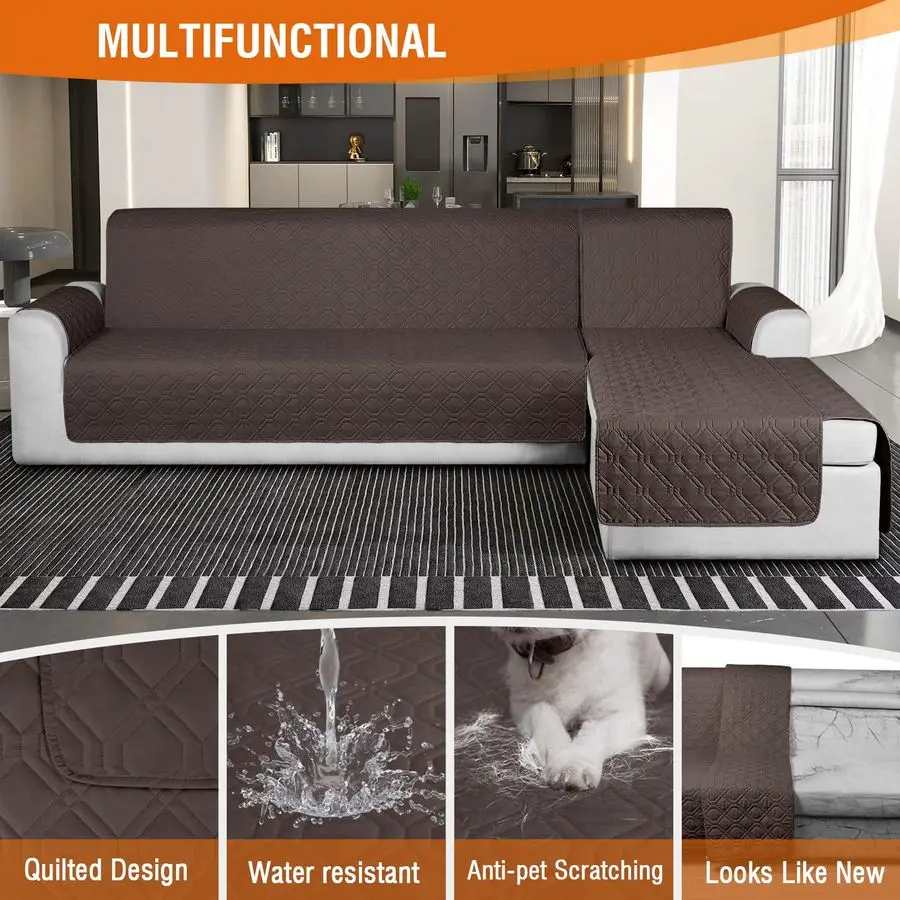 أغطية الأريكة المقطعية 100 غطاء أريكة على شكل حرف L مقاوم للماء 3 قطعة غطاء صالة كرسي قابل للعكس لأثاث الأريكة المقطعية P