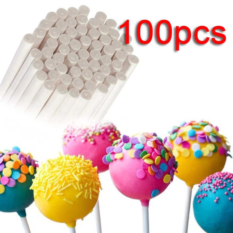 100Pcs Paper Solid Core White Paper Lollipop Sticks for DIY Chocolate Sugar Candy Lolly Pop Sucker Sticks Cake Pop Sticks