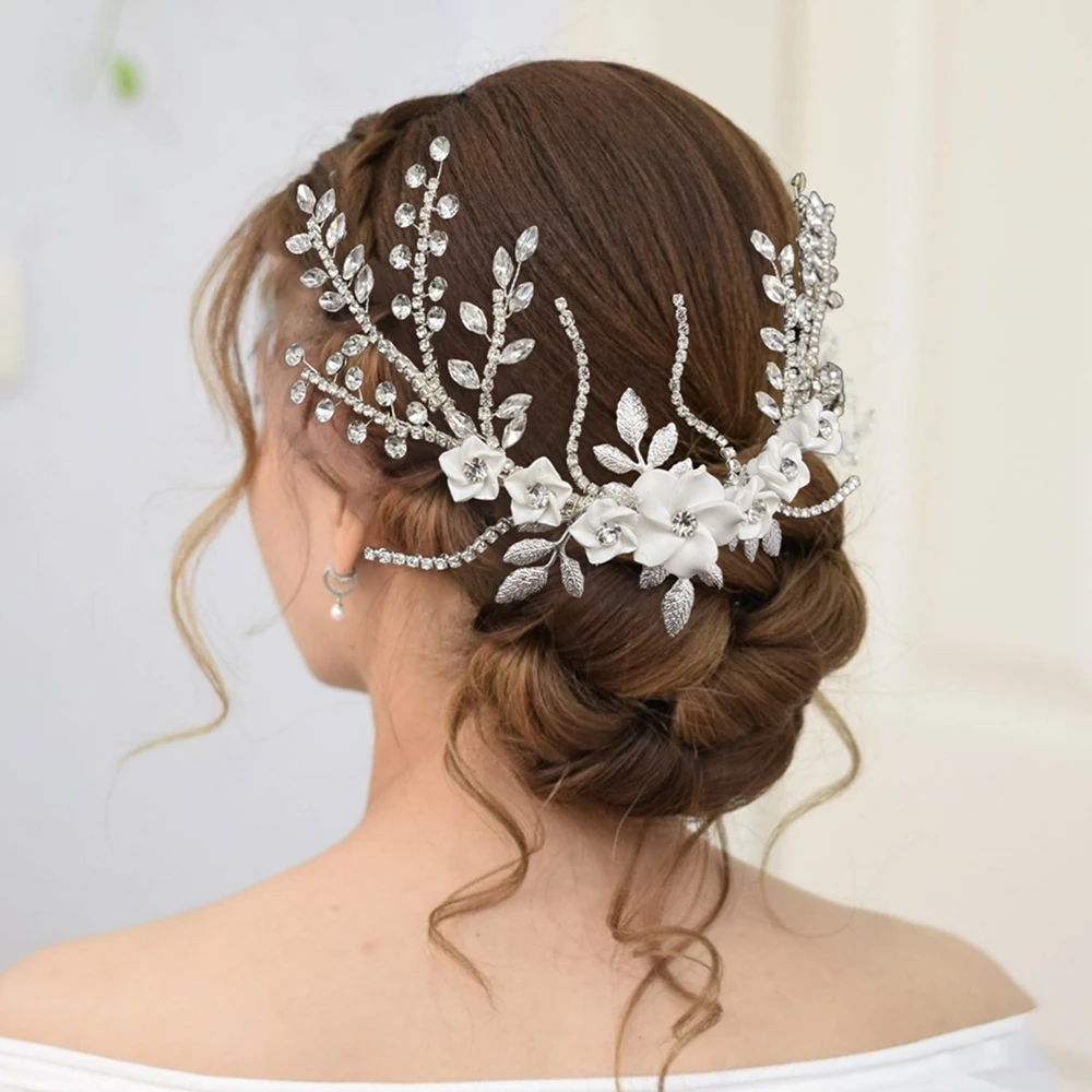 DZ247 Clip de pelo de novia de flores de lujo, peine de flores hecho a mano, adornos para el cabello de boda, joyería para la cabeza para fiesta, regalo de dama de honor