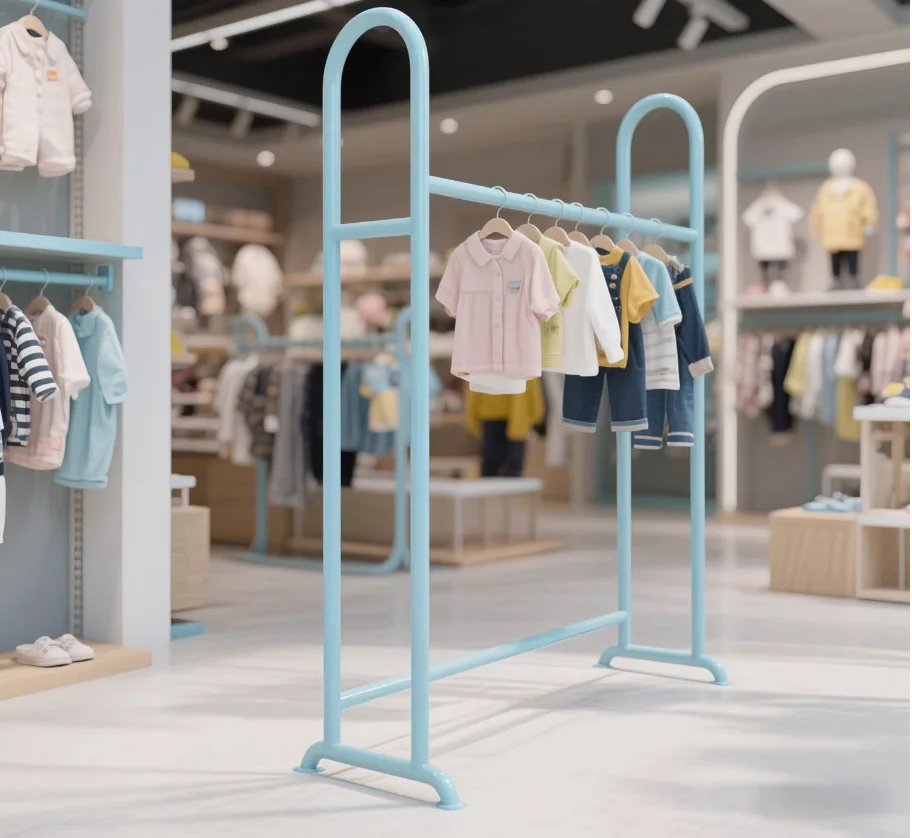 

Women's Clothing StoreChildren's Clothing Wrought Iron Storage Rack Floor-to-ceiling Simple Light Luxury Clothing Store Hanger S