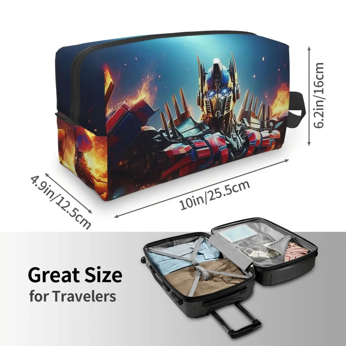 オプティマスプライム化粧バッグ化粧品オーガナイザー収納 Dopp キットトイレタリー化粧品バッグ女性美容旅行鉛筆ケース