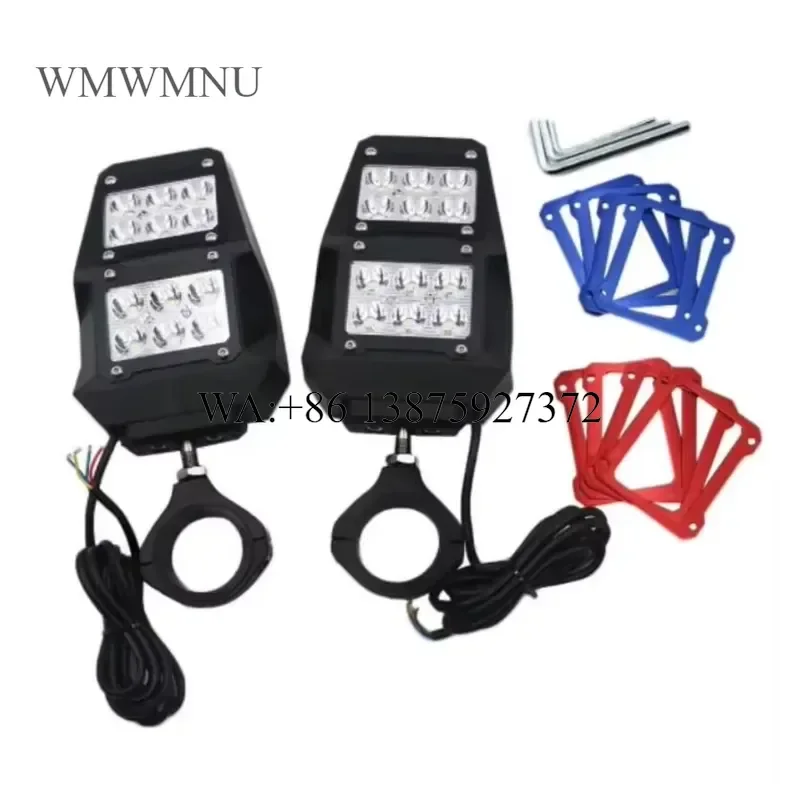 Wmwmnu 1.5-2 Inch UTV Rear View Side Mirrors with LED Lights for RZR 800 900 1000 XP Utility Task Vehicle Accessories