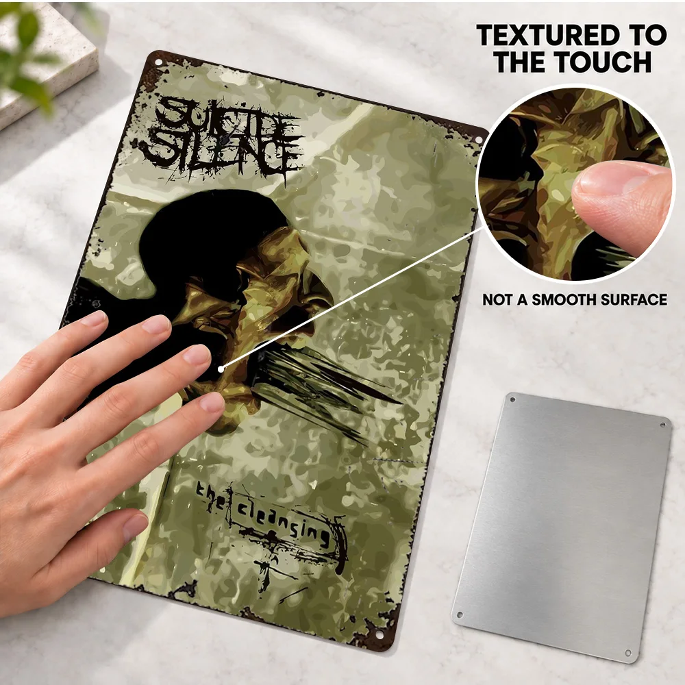Suicide Silence The Cleansing Textured Metal Poster Personalized Aluminum Sign Album Cover Design Wall Art For Listening Room