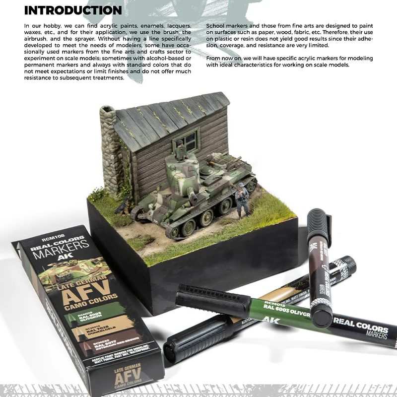 AK Marker Pen Real Series Colors NATO Camouflage Aging a pen
