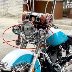 Motorcycle Auxiliary Lights Front Spotlight Foglight Holder Lamp Mounting Bracket Bar For Harley Softtail Fat Boy Deluxe 97-17