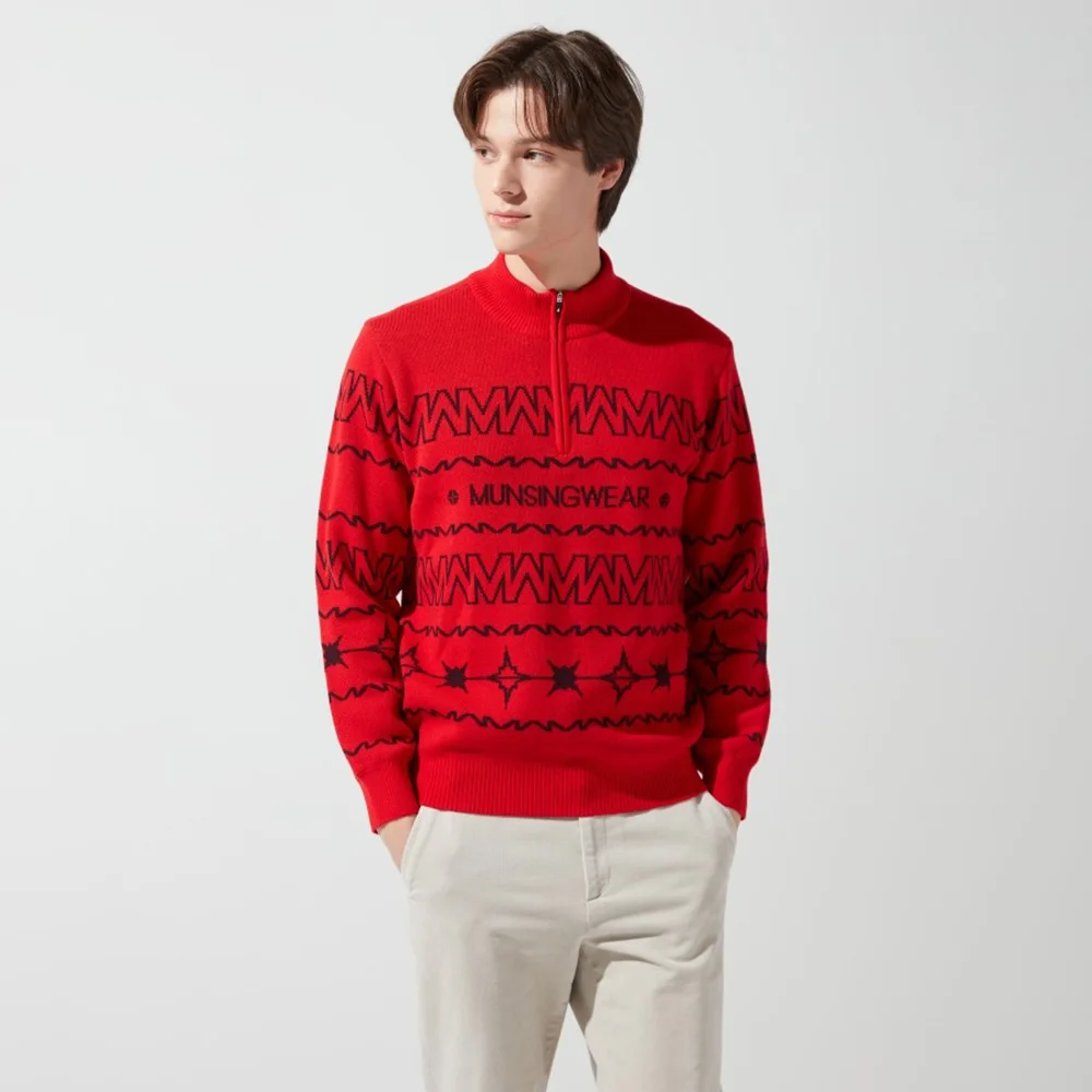 New Autumn and Winter Zipper Knitted Sweater Fashionable Sports All-match Men's Pullover Comfortable Warm Men's Clothing