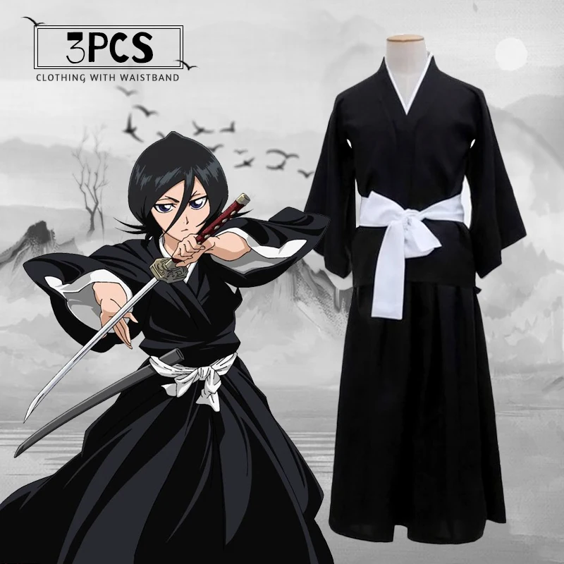 Bleach bois immortel lukia robe cos costume japonais anime kimono cosplay costume femme