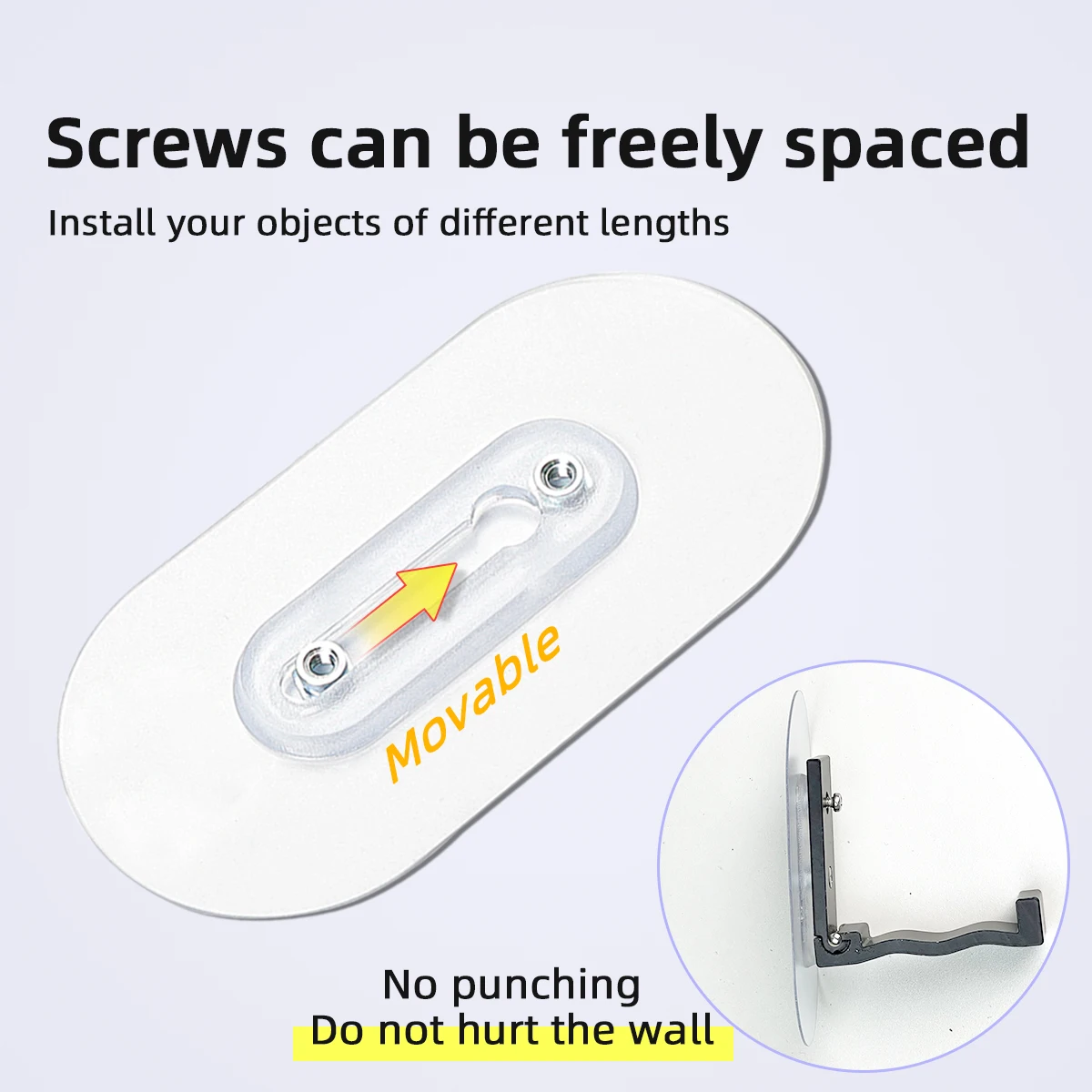 Strong double nut sticker Double hole adjustable non-punching waterproof kitchen screw hook bathroom accessories