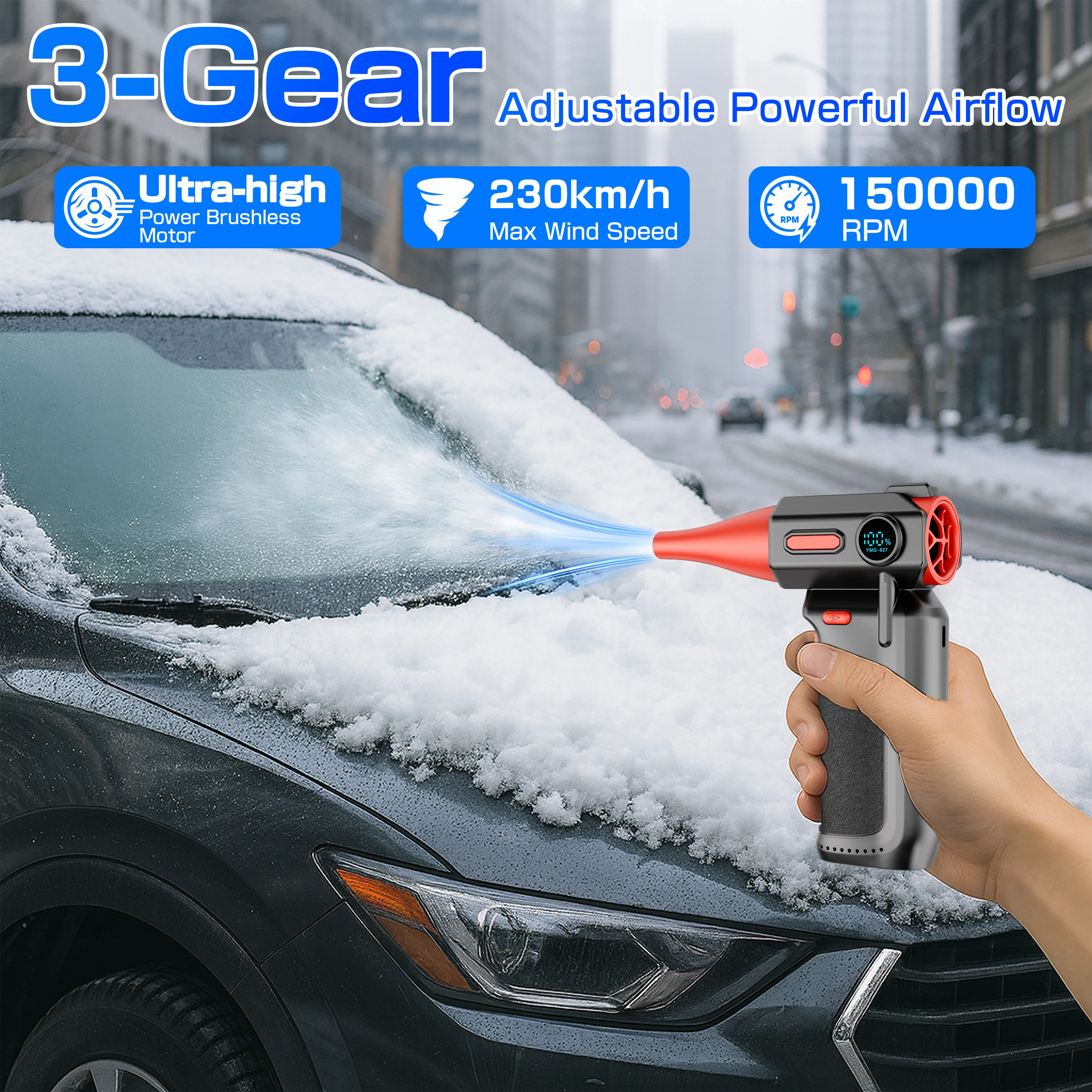 Rechargeable Electric Air Duster Powerful Air Blower Handheld Jet Fan Brushless Motor Cleaning Blower Tool 150000RPM Turbo Fan
