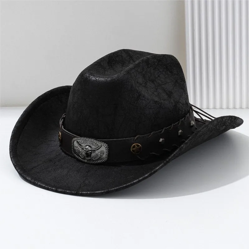 Leather hats men's and women's top outdoor cycling camping travel
