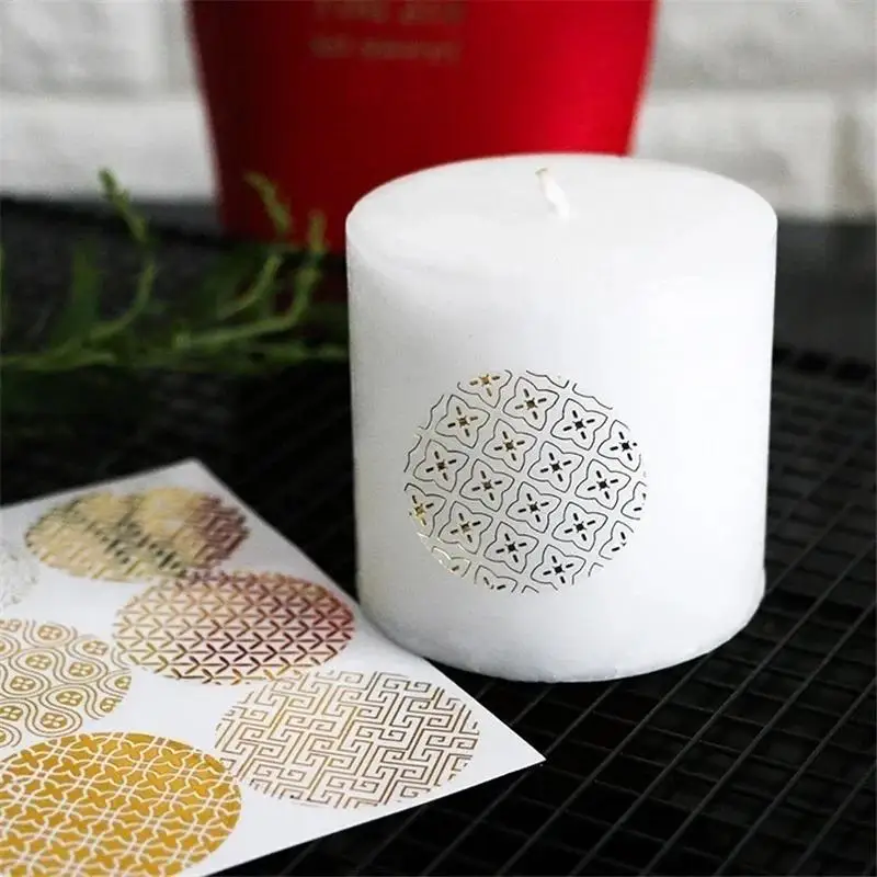 New Sheets Simple Creative Round Flower Design Seal Sticker Tags For Gift Packing Bag Box Home Wedding Decor Accessories