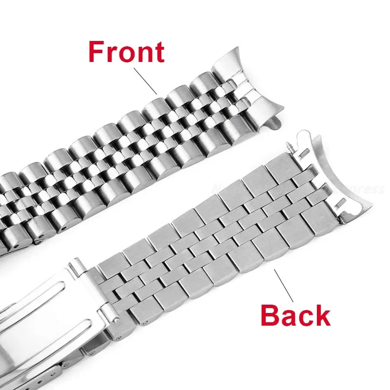 Curved End Metal Strap for Rolex DATEJUST for Seiko Watchbands 18mm 19 20mm 21mm Solid Stainless Steel Band for Jubilee Bracelet