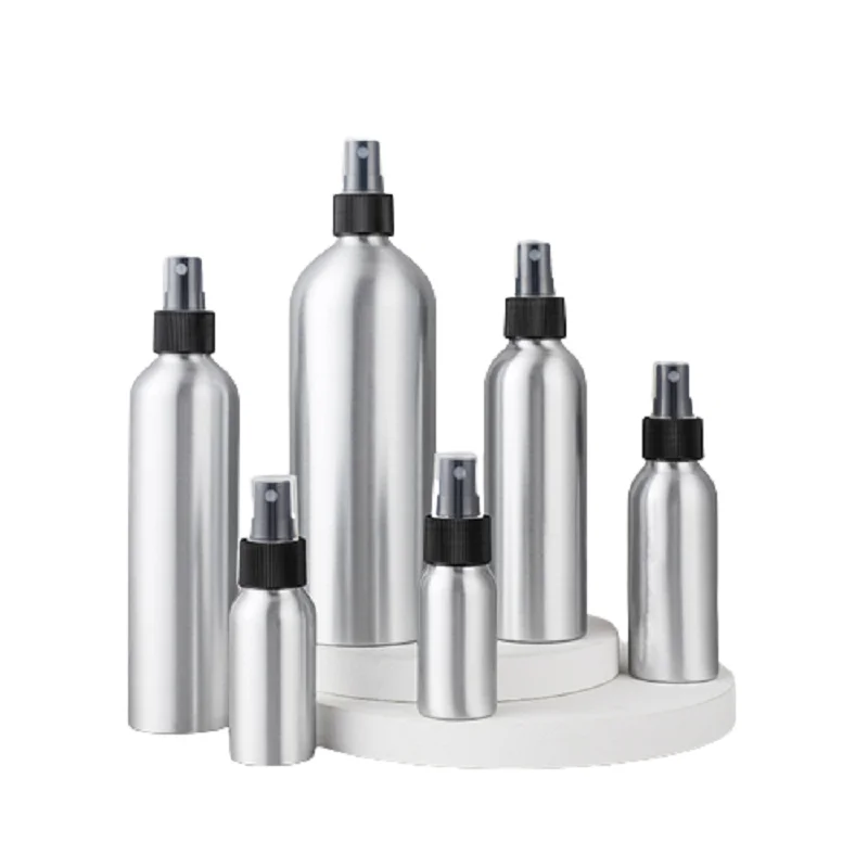 30/50/100/150/250/500ml Aluminum Spray Bottle Silver Perfume Packaging Alcohol Toner Liquid Sprayer Metal Aluminum Bottles 10pcs