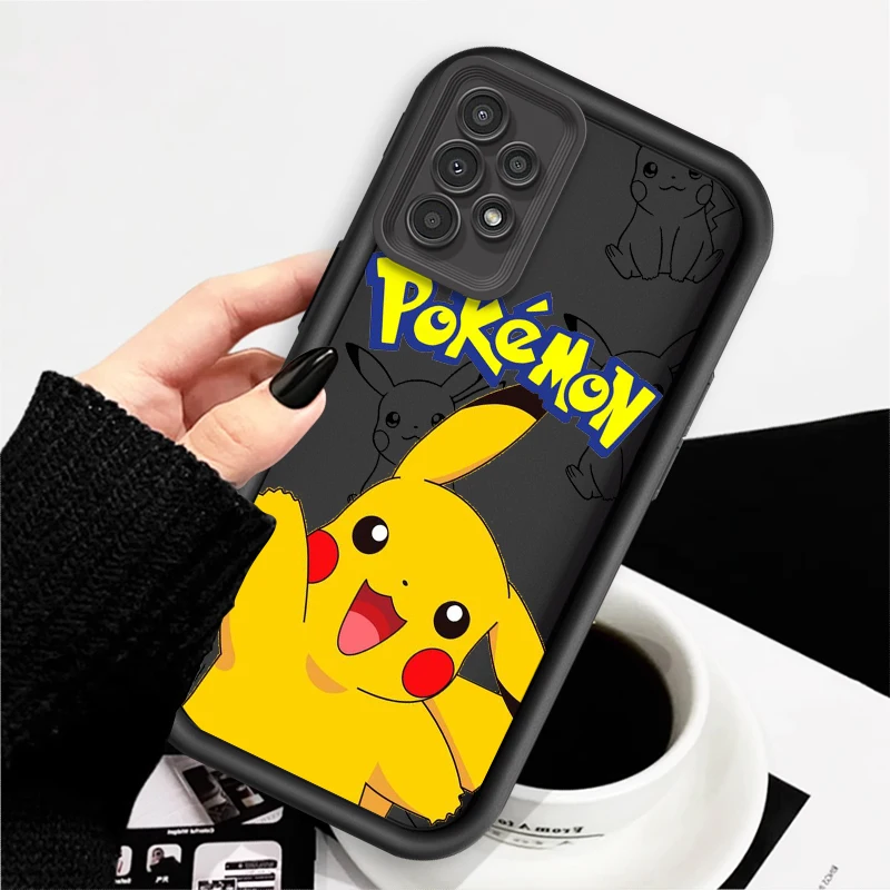 P Pokemon P Pikachu Cartoon For Samsung A73 A71 A54 A53 A52 A51 A33 A32 A21S A14 A13 A12 A03 A04 A05 5G Eye Ladder Funda