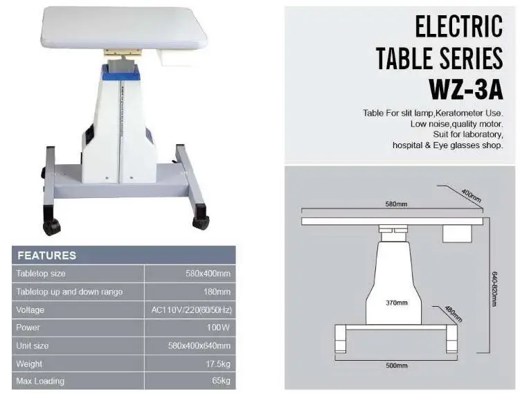 Accessoire WZ-3A Table élévatrice électrique Optique Instruments Produit