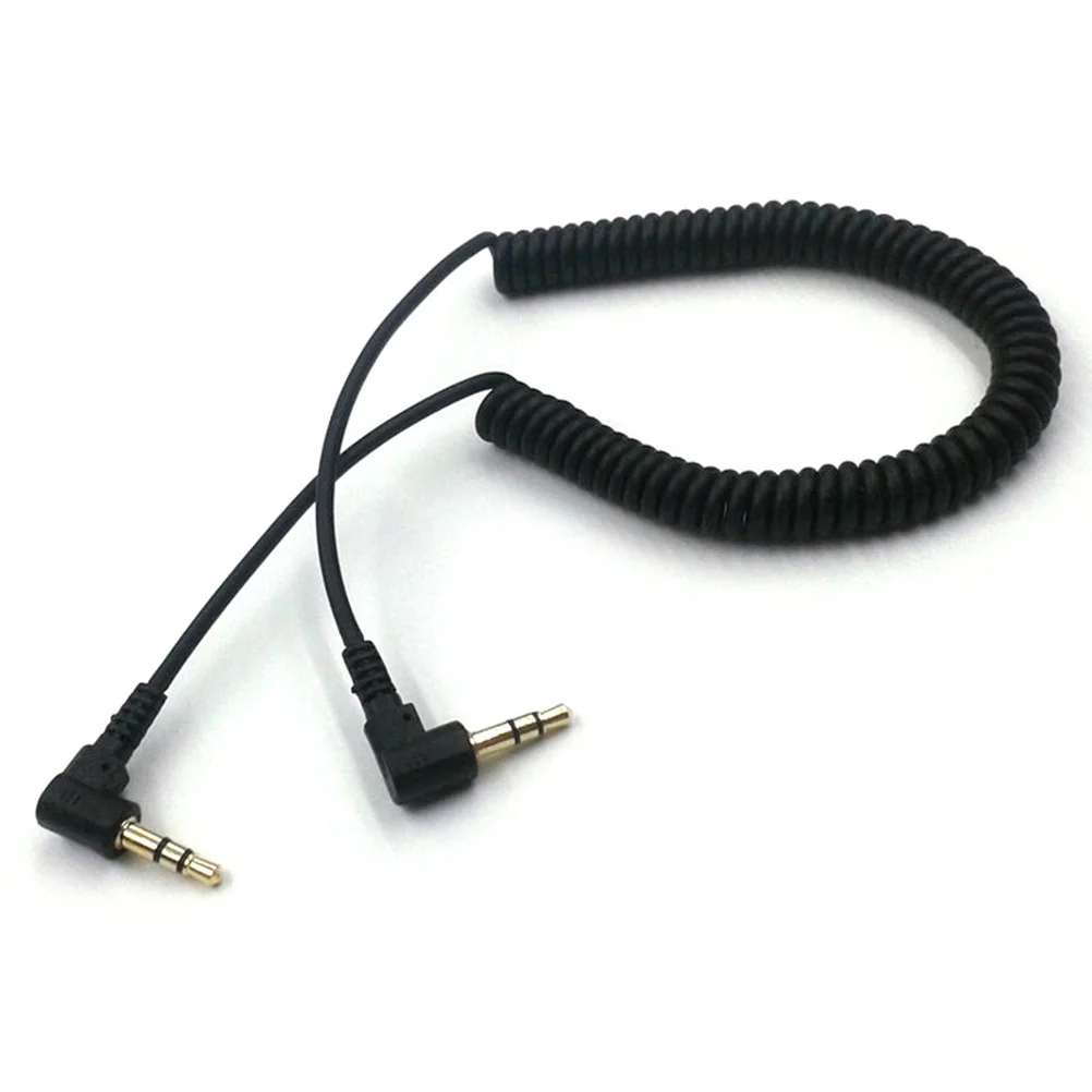 

2Pcs Coiled Audio Cable .5mm Male to Male Stereo Trs Connector for Microphone Mixer Dslr Camcorder Recorder