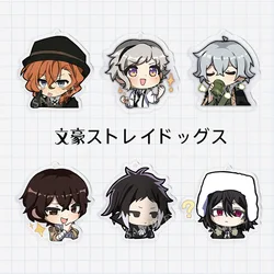 Bungo Stray Dogs Anime KeyChain Nakajima Atsushi Dazai Osamu Men Key Chain for Women Cute Figure Acrylic Keyring Pendant Gift