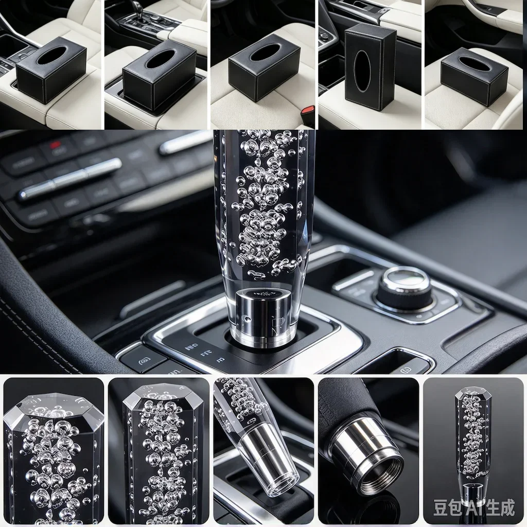 Universal Car Octagon Crystal Manual Bubble Shifter Shift Knob 150mm Smoked lever Fit For Honda Toyota Nissan Mitsubishi