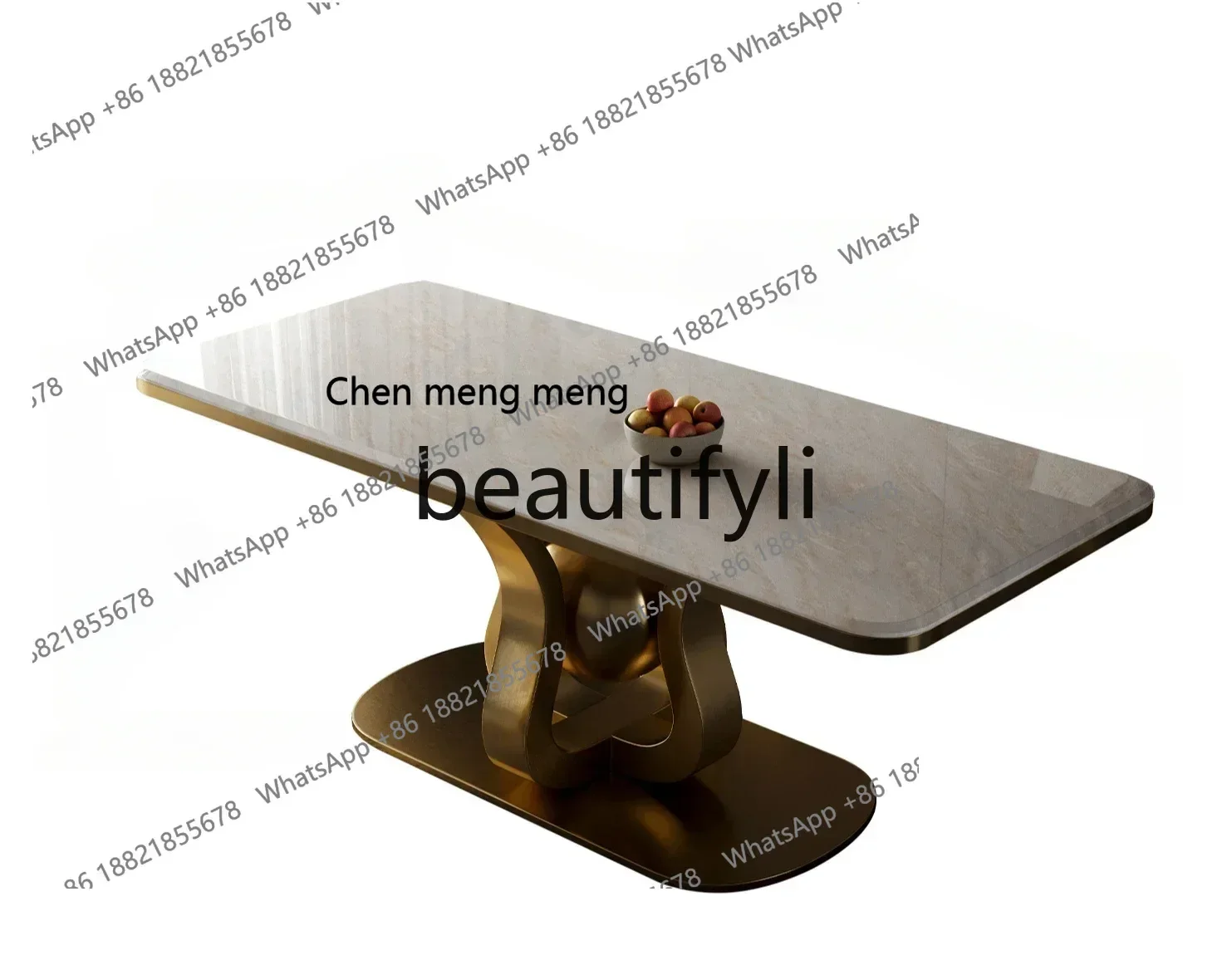 M178 A French dining table light luxury modern minimalist marble high-end new atmospheric rectangular luxury stone dining table