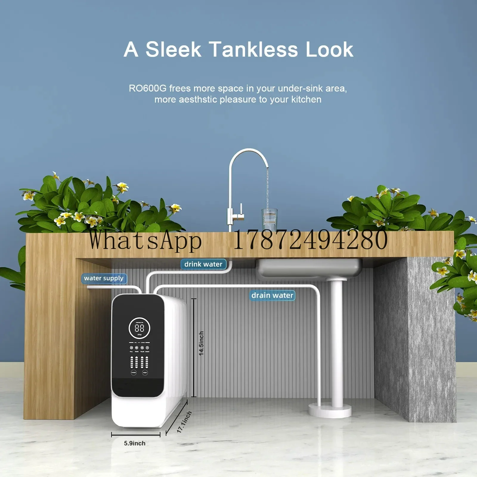 

5-ступенчатая полная система фильтров для очищенной газированной воды обратного осмоса RO с минеральными щелочными поставщиками