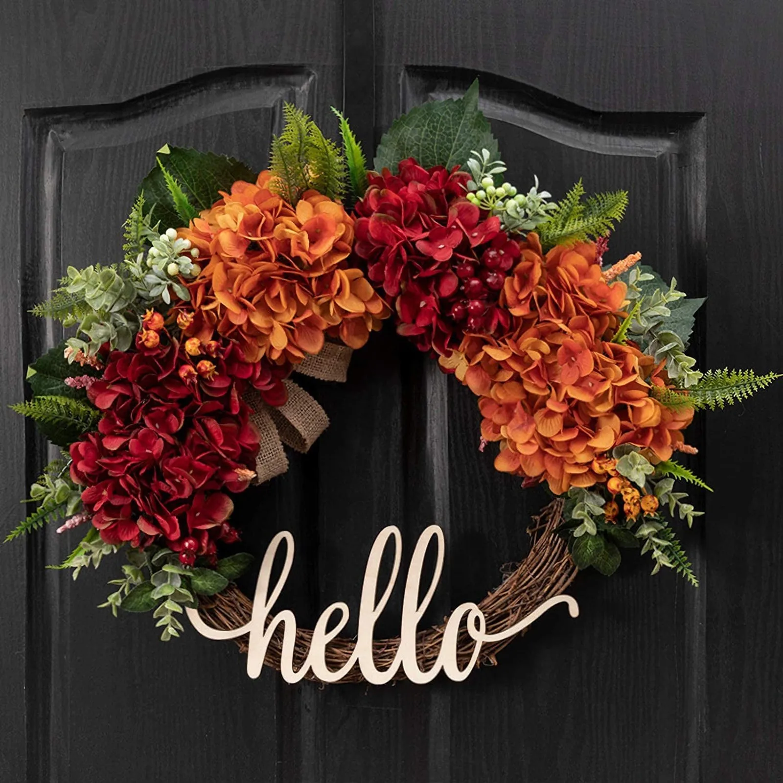 18 Inch Fall Wreath Wreath For Front Door Hydrangea Wreath Autumn Wreath Wreath For Thanksgiving Autumn Front Door Decoration