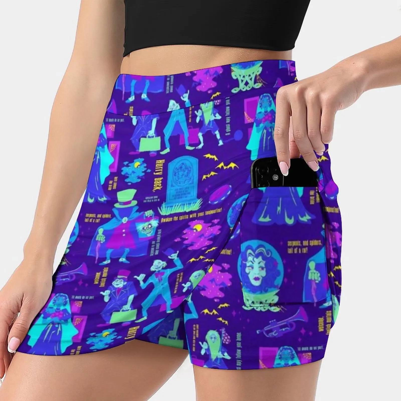 Happy Haunts. Women's skirt Mini Skirts A Line Skirt With Hide Pocket Haunted Mansion Walt World The Haunted Mansion Memento