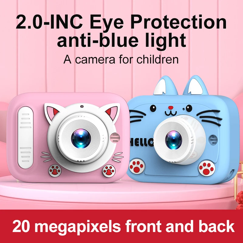 

Outdoor Portable Dual Lens Camera Mini Toys Video Protective Case Camera HD 1080P Digital Dual Camera For Kids Gift With 32 Card