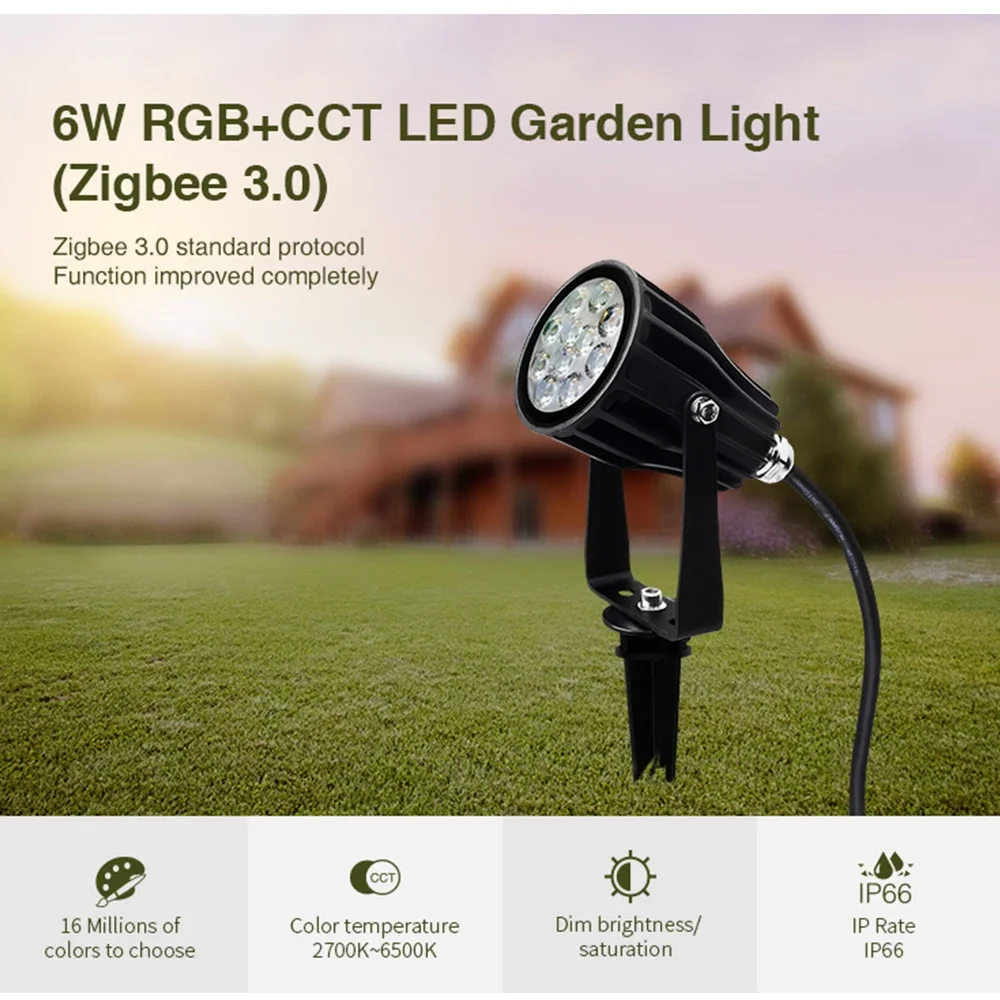 Luz LED de jardín Zigbee 3,0 impermeable IP66 FUTC02Z, lámpara de césped inteligente para exteriores, Control por voz/aplicación, AC110V-220V,