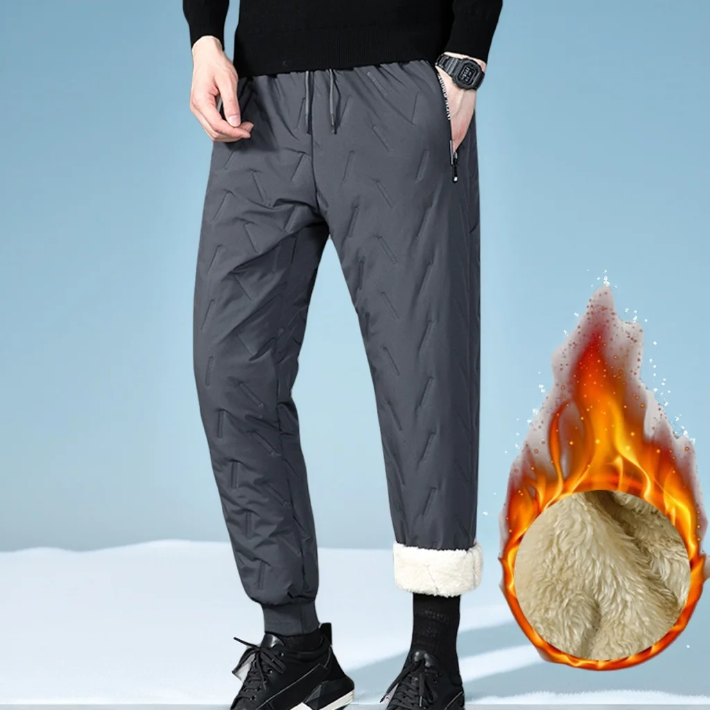 

Winter Ski Snow Pants for Men Winter New Thick Fleece Pants Men Thermal Warm Trousers Casual Men's Pants Windproof Warm Padded