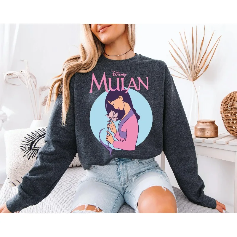 جديد لخريف وشتاء 2025 للسيدات من ديزني لاند مولان رياضي رومانسي مزدوج الجوانب بقلنسوة للرجال والنساء ملابس خروج عصرية غير رسمية