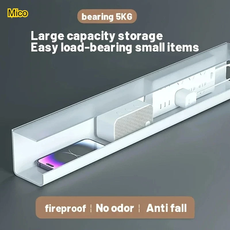 

No-Drill Under Desk Cable Management Box, Desktop Wire Organizer 55*8.5*10.5cm /40*8.5*10.5cm