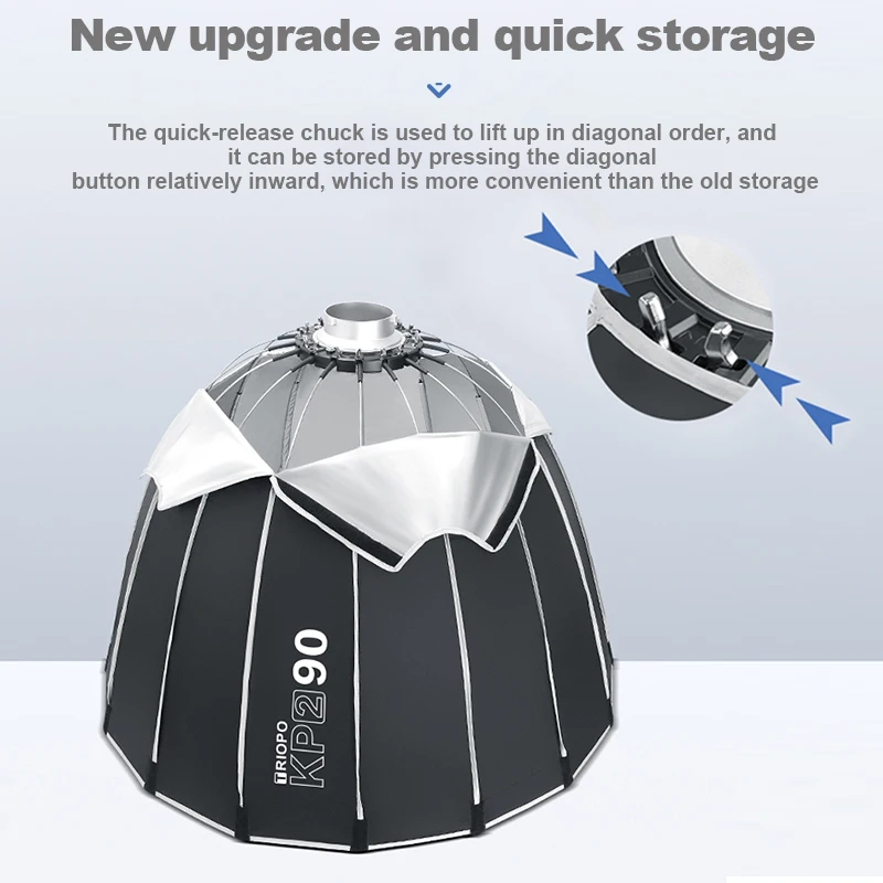 TRIOPO KP2-70CM KP2-90CM KP2-120CM Softbox Bowens Mount Photography Parabolic Professional Deep Mouth Soft Box For Studio Flash