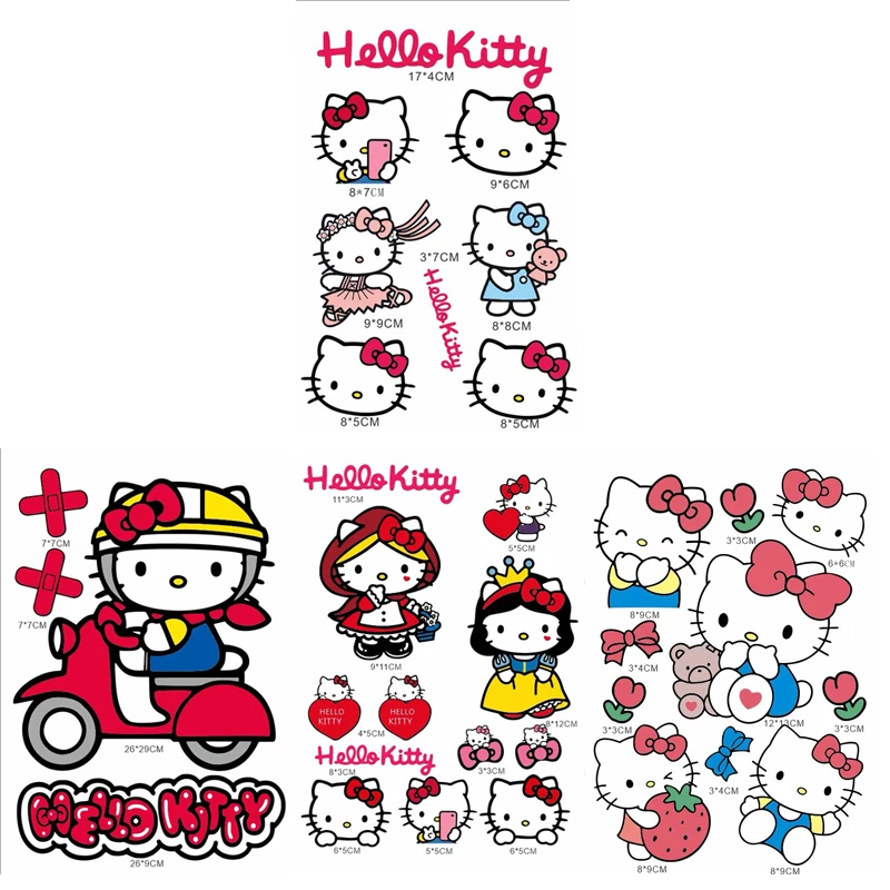 Sanrio simpatico cartone animato Kawaii Hello Kitty moto auto elettrica antigraffio batteria casco per auto decorazione adesivo per laptop