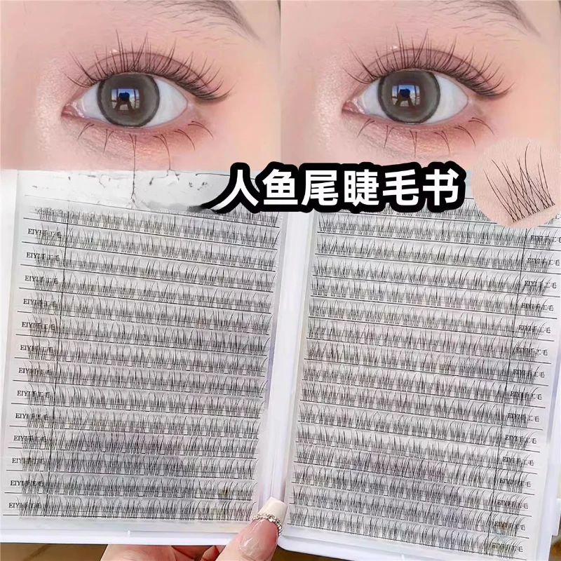 

Human fishtail false eyelashes female natural simulation trilogy single cluster segmented plain eyelashes