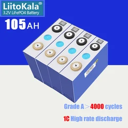 LiitoKala GRADE A NEW 3.2V 100Ah 105Ah Lifepo4 Battery CELL 12V 24V for EV RV Battery Pack Diy Solar EU US TAX FREE