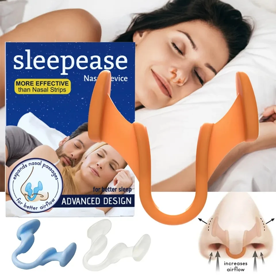 Silicone Nose Clip Anti-Snoring Nasal Dilator Stop Snore Aid for Easy Breathe And Rhinitis Improvement Sleeping Aid