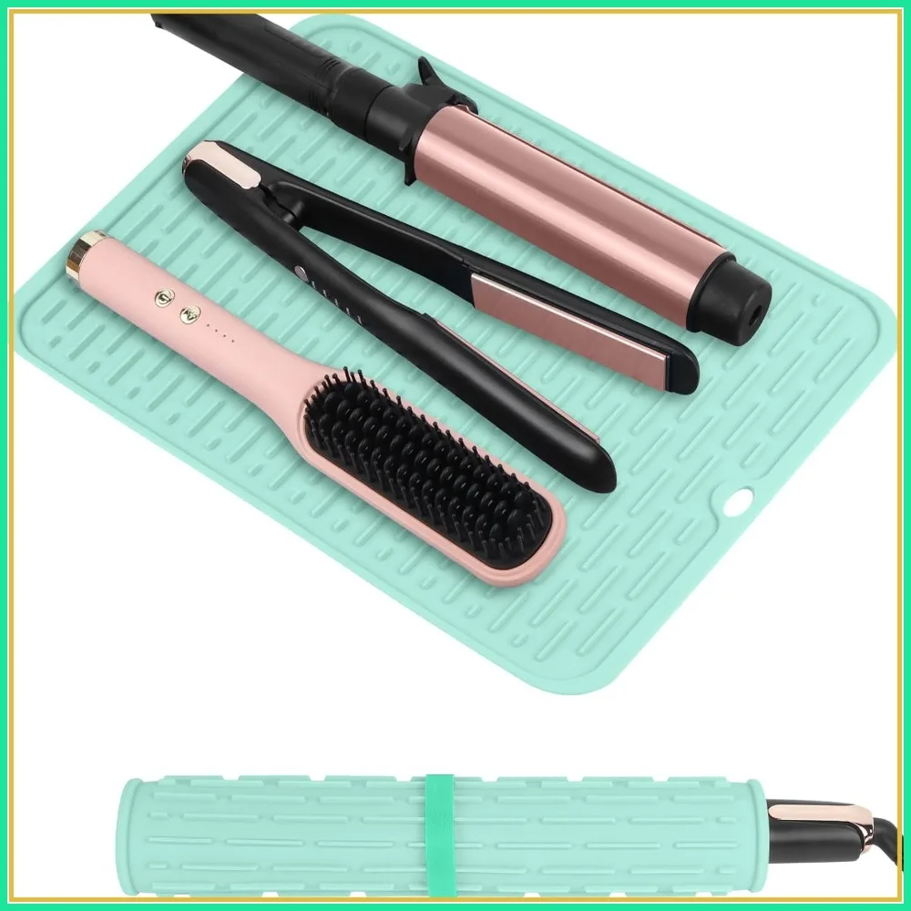 Oversize Silicone Heat Mat for Hair Tools, 14.2x11 inch, Portable & Easy Clean