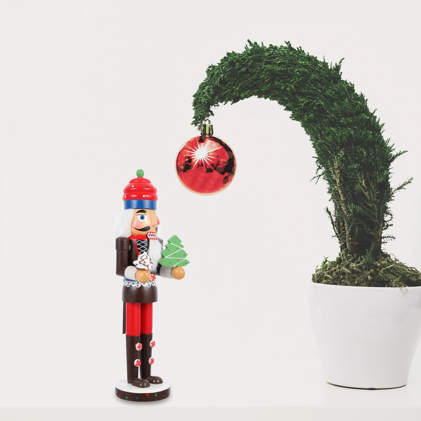 

Wooden Nutcracker Ornament Xmas Gift Desktop Decor Christmas Craft Party Favor Wood Decoration Home Kitchen Wall Decal