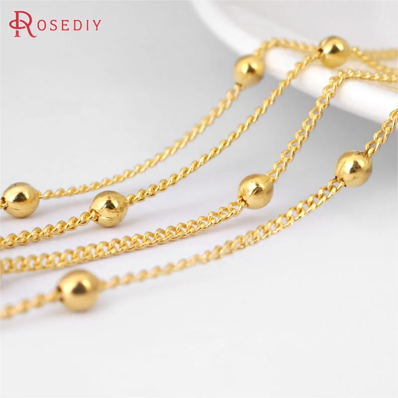 

5 Meters Chain width:1.2MM,bead:3MM Silver Color Copper Station Ball Chain Necklace Chains Jewelry Making Findings Accessories