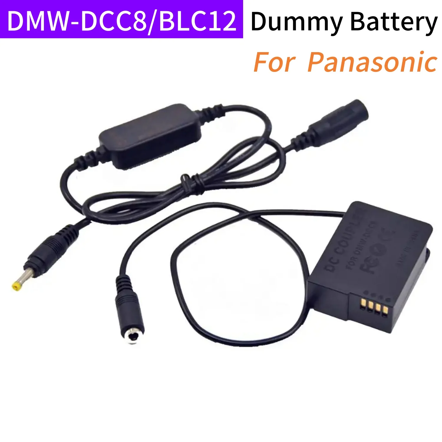 12V-24V Step Down DC Cable+DMW-BLC12 Dummy Battery Full Decoded DMW DCC8 DC Coupler for Lumix GX8 FZ1000 FZ2000 G7 G6 G85 Camera