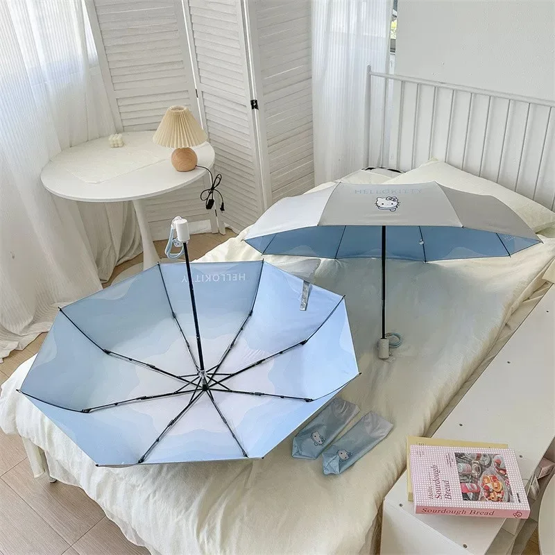 

Spot high-value hellokitty umbrella sunshade fully automatic vinyl sun protection sun rain student portable sun umbrella