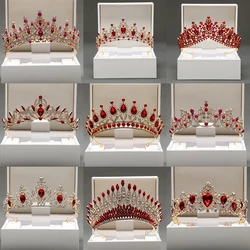 Itacazzo Bridal Headwear Crown Red Classic Tiras Suitable for Women's Wedding and Birthday Parties (Excluding Box Props)