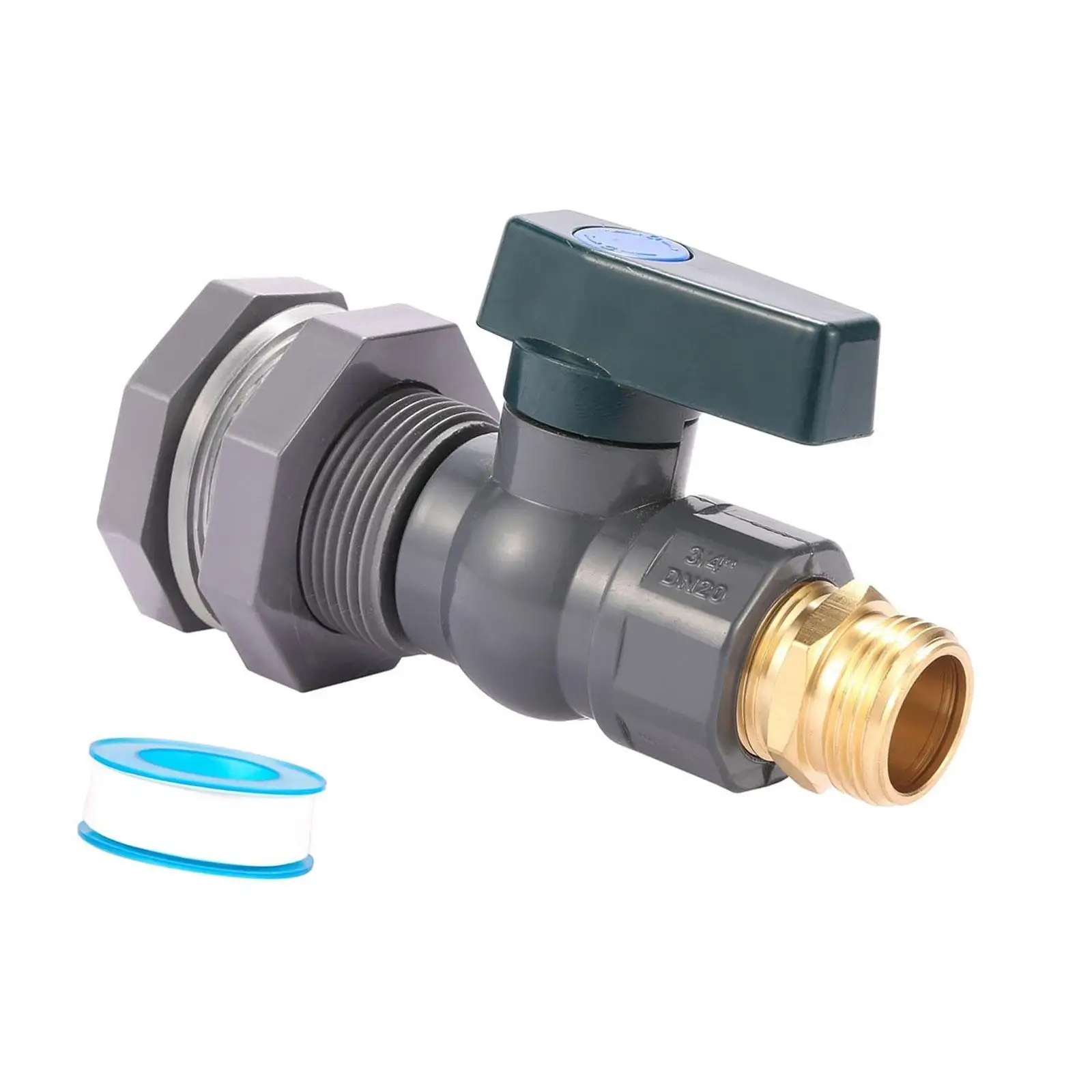 

PVC Spigot Rain Barrel Faucet Kit Garden Faucet Kit 3/4" PVC Bulkhead Fitting for Garden Barrel Water Tanks Pool Tubs Aquariums