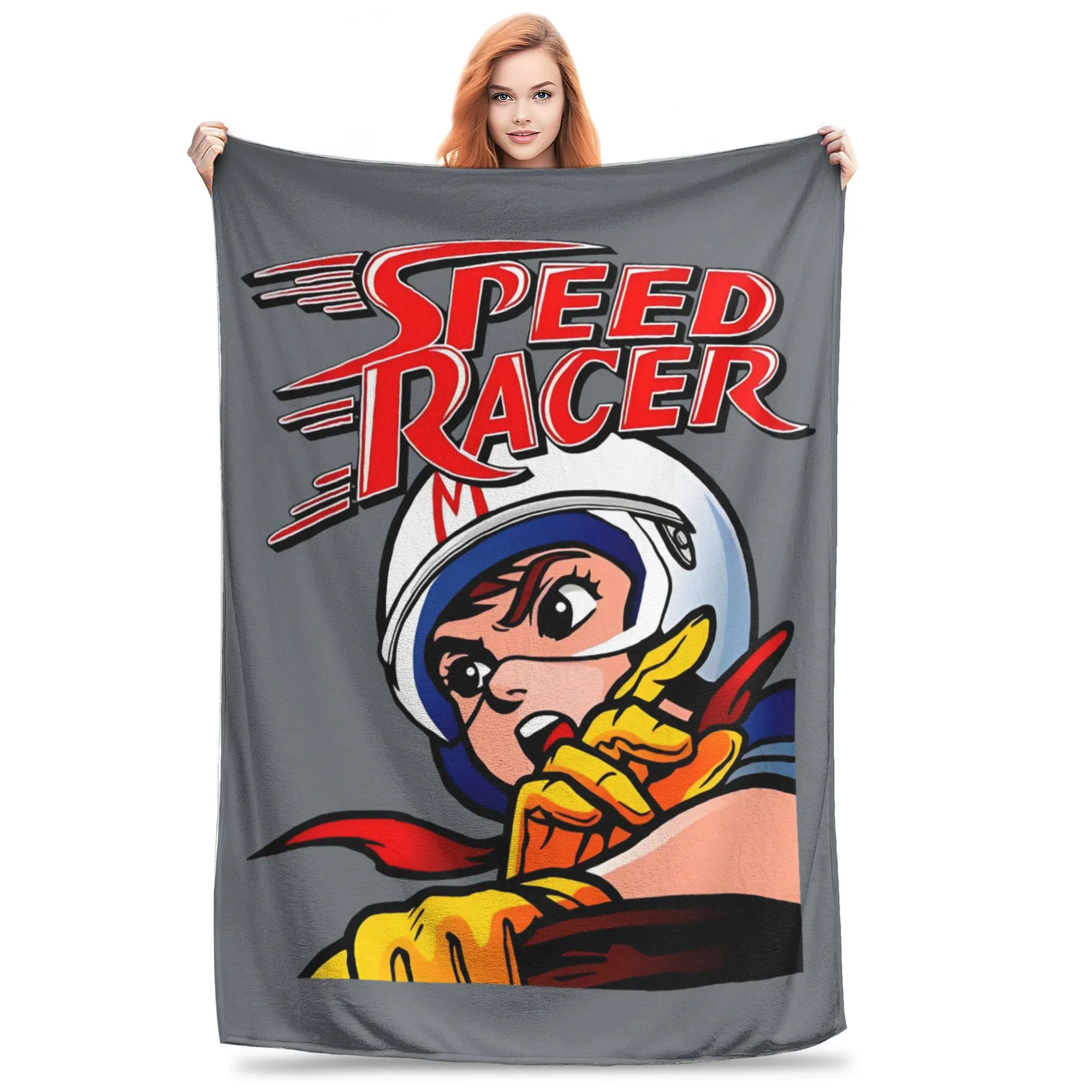 Mach 5 Anime Speed Racer Blanket Cozy Soft Mach Gogogo Throw Blankets for Couch 50x60 Inch Multi-size Plush Thin Quilt