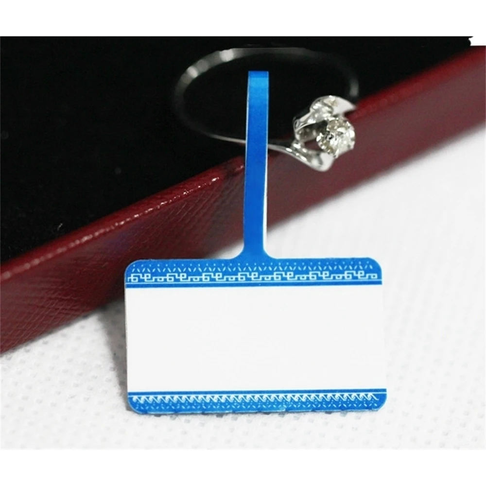 

1000pcs Jewelry Label Blank Jewelry Tag Label Pet Blue White Price Sign Paper Card Note Merchandise Sticky Price Tag Display