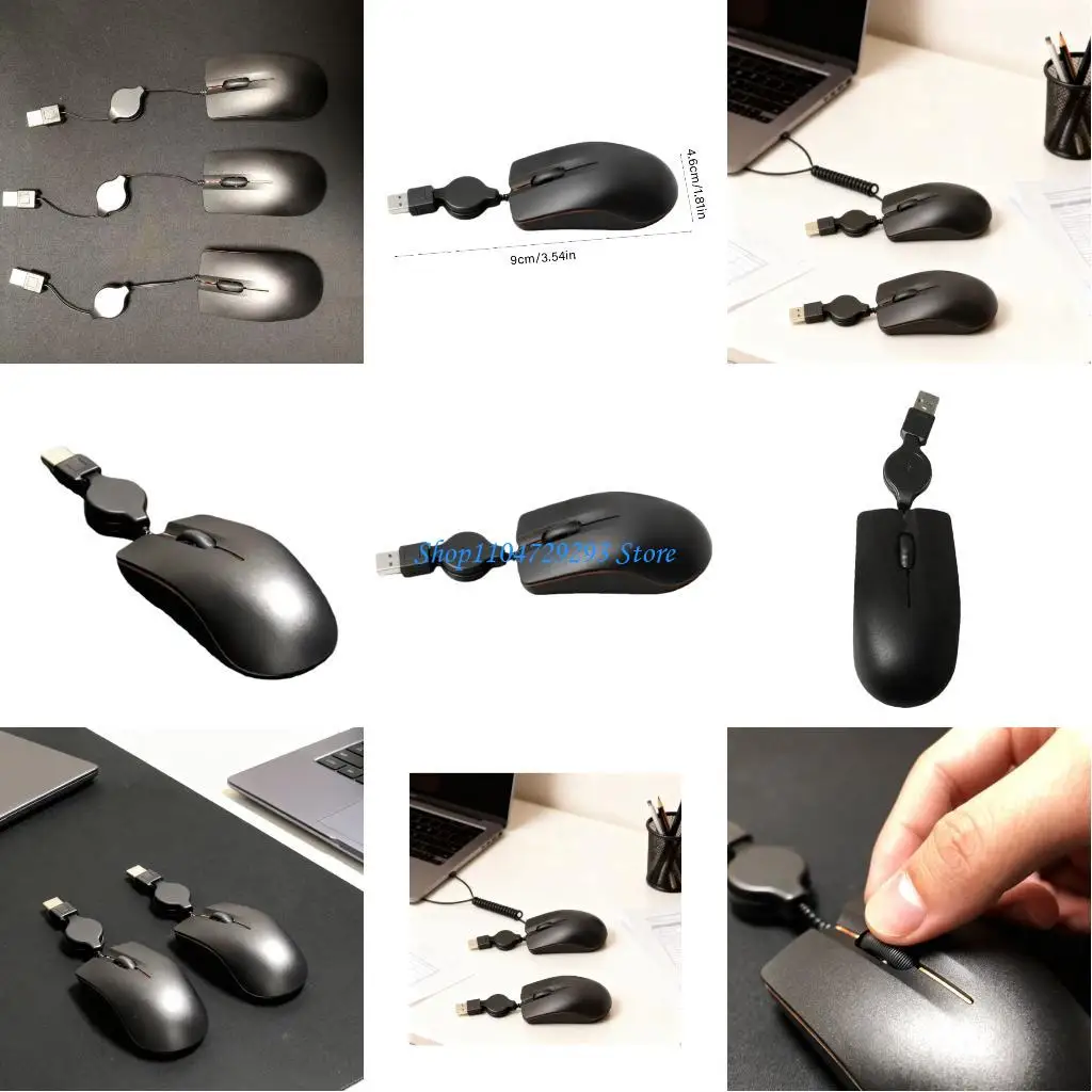 

Y2GD Opt Mouse 1000DPI Precisely and Retractable 70cm Cable Compact Size and Comfortable Grip Long Lasting Use